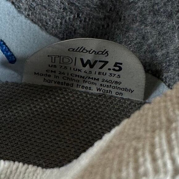 Allbirds Women's Tree Dasher 1 Sneaker Geyser Light Blue White Size 7.5 EUC - Picture 7 of 8